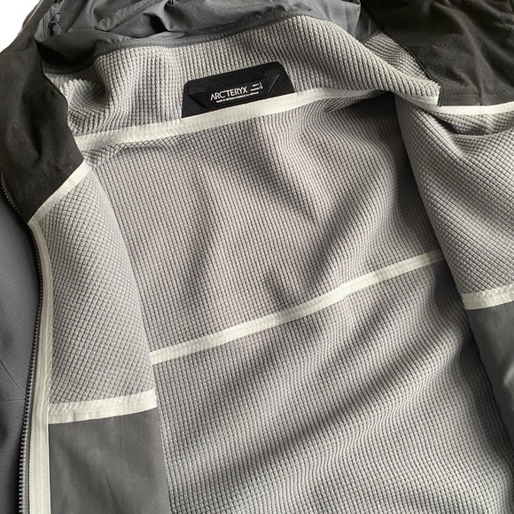 Arcteryx Acto FL Jacket Mens Large Softshell Grid Fleece Alpine Hood Pilot Gray - Picture 10 of 13